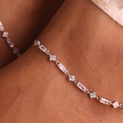 Silver Flora Prism Anklet