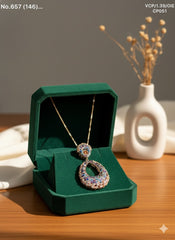 Prismatic aura silver chain pendant