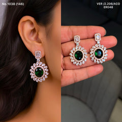 Olive shine silver earrings