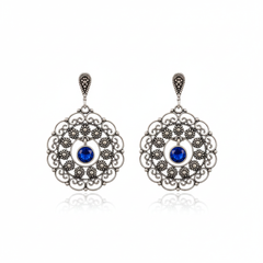 Blue horizon silver earrings