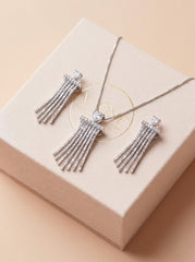 Elite shine silver pendant set for women