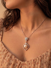 Celestial Pearl silver pendant set for women