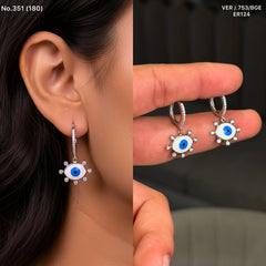 Shield charms silver earrings