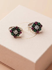 Flora charm silver toerings for women