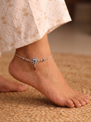 Kumud oxidised silver Payal for women