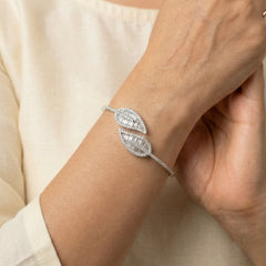 Royal leaf silver kada for women