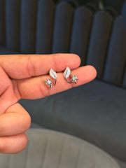 Petal vine silver stud