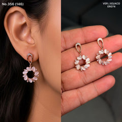 Soft petal swing silver earrings