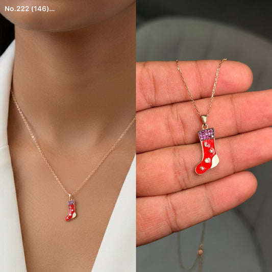 Ruby steps silver chain pendant