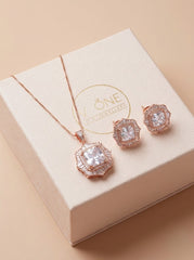 Frost shine silver pendant set for women