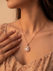 Frost shine silver pendant set for women