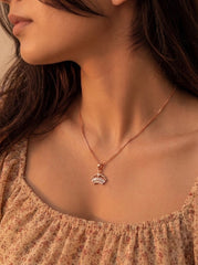 Princess crystal silver pendant set for women