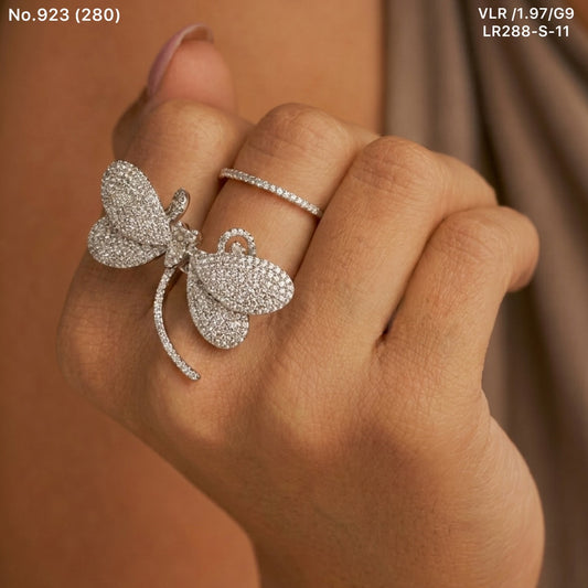Queen flutter silver ring for women