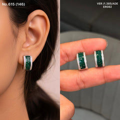 Green nova silver earrings