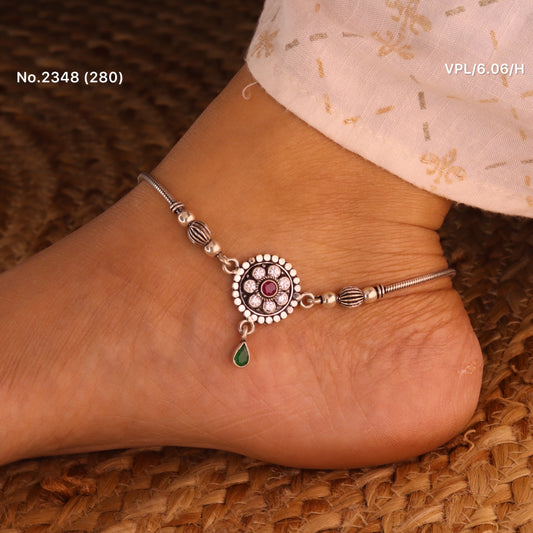 Maharani heritage oxidised silver Payal for women