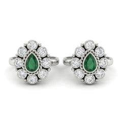 Ruhani oxidised silver toerings for women