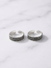 Midnight spark silver toerings for women