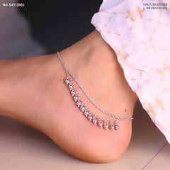 Women’s Traditional Modern Pure Silver Double Layer Gungroo Payal