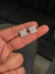 Radiant solitaire silver stud