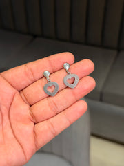 Cupid charm silver earrings