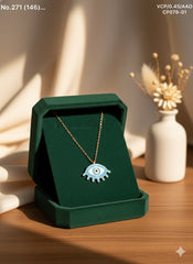 Evil eye charm silver chain pendant