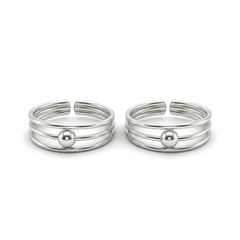 Chandrika layer silver toerings for women