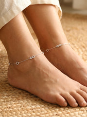 Infinity Royal silver Payal for women