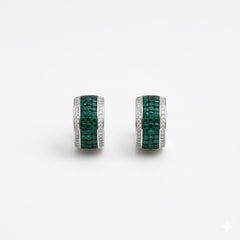 Green nova silver earrings