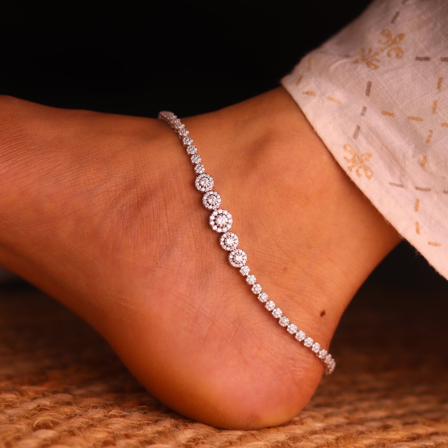 Luniva Silver Payal for Women