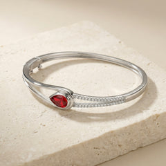Red majesty silver kada for women