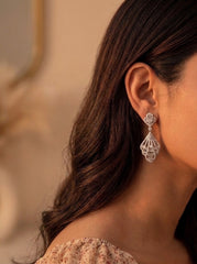 Diamond shine silver pendant set for women