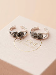 Sparkling melody silver toerings for women