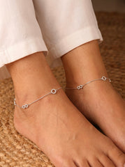 Infinity Royal silver Payal for women