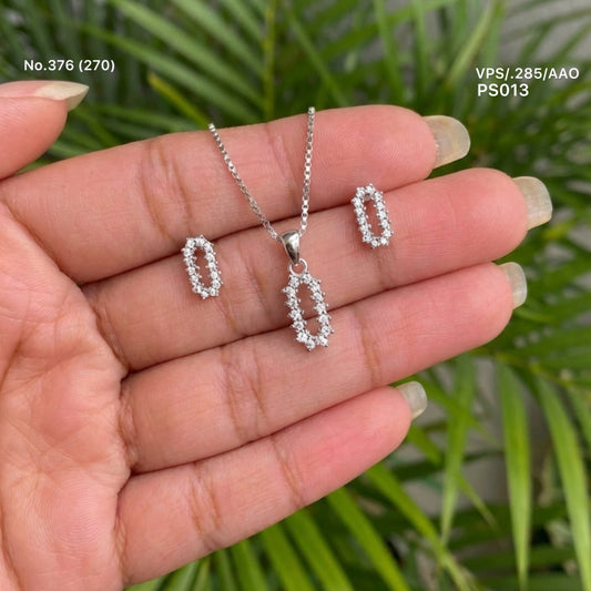 Royal gleam silver pendant set for women