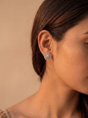 Daisy spark silver pendant set for women