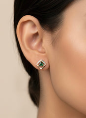 Diamond cube silver stud