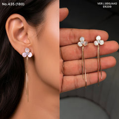 Velvet bloom silver earrings