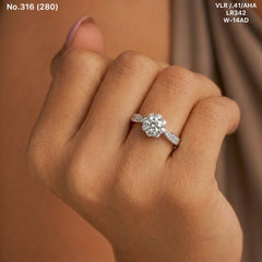 Silver flora shine ring for women