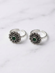 Meadow gem silver toerings for women