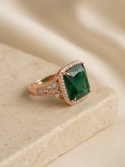 Jade spark silver ring for women