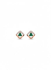 Diamond cube silver stud