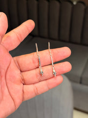 Gleaming veil silver earrings