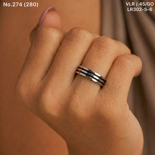 Parallel grace silver ring for women