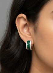 Green nova silver earrings