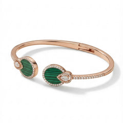Green radiance silver kada for women