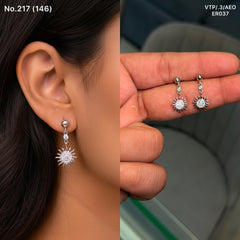 Sun halo silver earrings