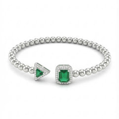 Jade glow silver kada for women