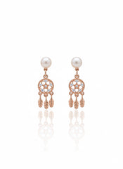 Lunar leaves silver earrings
