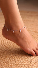 Drizzle Gleam Silver Payal for Women