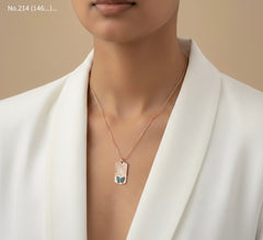 Butterfly turquoise silver chain pendant